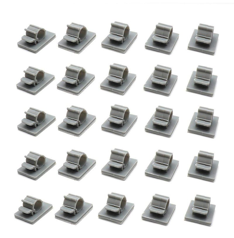 Xiaoyztan 50 Pcs Adjustable Cable Clips Self Adhesive Backed Nylon Wire Holder (Grey) - Image 1
